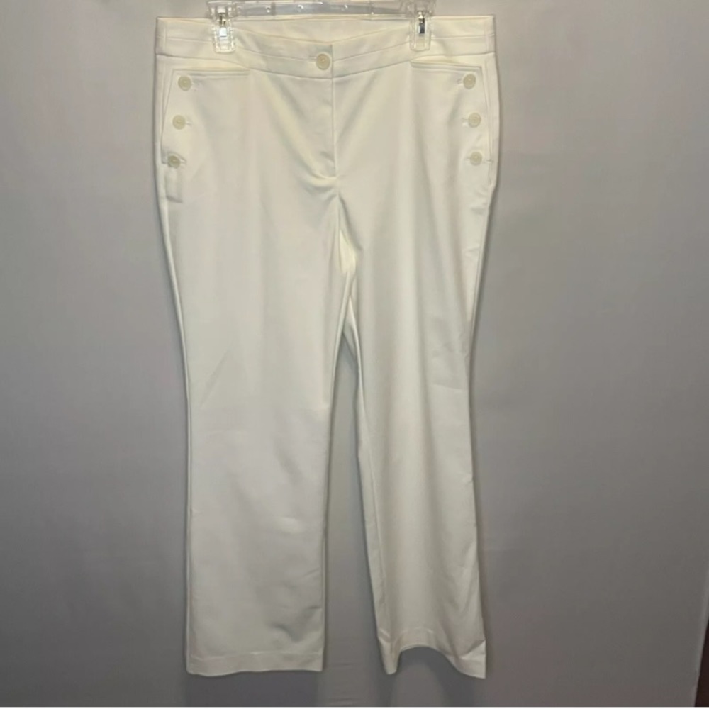 Anne Klein White Trouser Pants/Slacks size 14 Regular